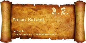 Matos Roland névjegykártya